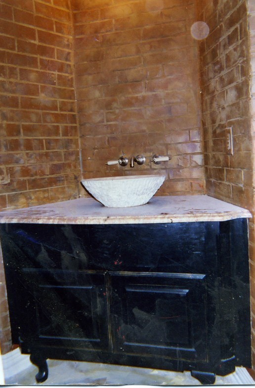faux brick bath